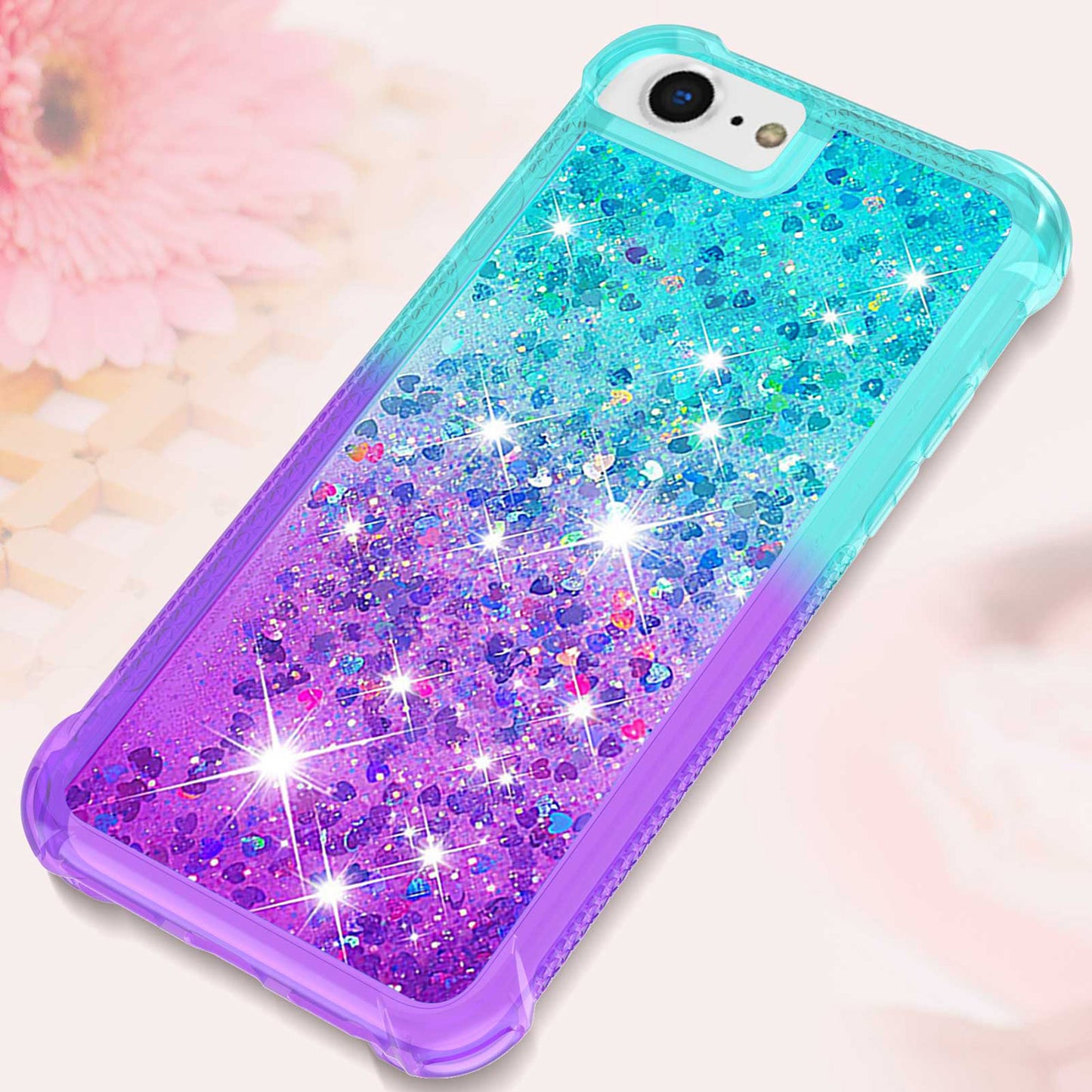 For iPhone 16e 15 Pro Max Glitter Case, Soft TPU Liquid Shockproof Phone Cover - Fsjbls Series