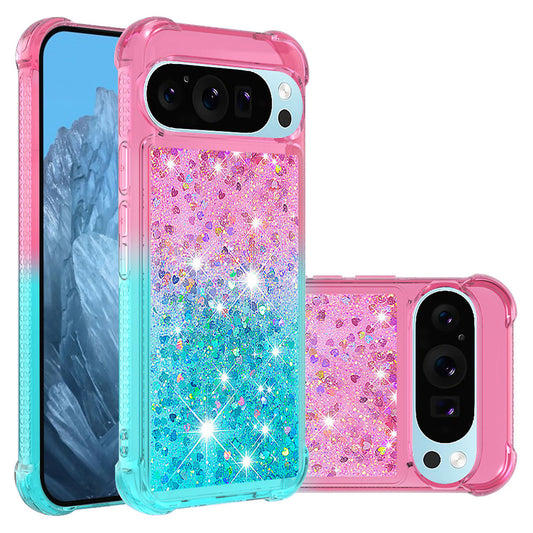 For Google Pixel 9A 8 Pro Glitter Case, Soft TPU Liquid Shockproof Phone Cover - Fsjbls Series