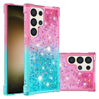 For Galaxy S25 Edge S24 Glitter Case, Soft TPU Liquid Shockproof Phone Cover - Fsjbls Series