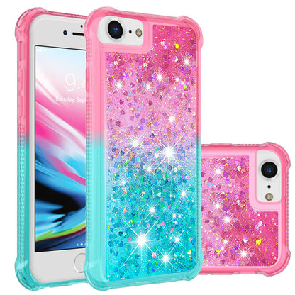 For iPhone 16e 15 Pro Max Glitter Case, Soft TPU Liquid Shockproof Phone Cover - Fsjbls Series
