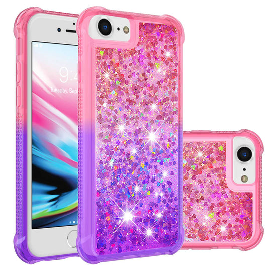 For iPhone 16e 15 Pro Max Glitter Case, Soft TPU Liquid Shockproof Phone Cover - Fsjbls Series