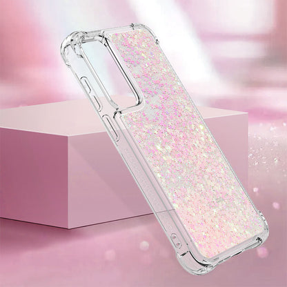 For Galaxy A56 A55 5G Case, Soft TPU Glitter Floating Liquid Phone Cover, Support Wireless Charging - Fslswt Series