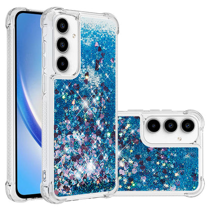For Galaxy A56 A55 5G Case, Soft TPU Glitter Floating Liquid Phone Cover, Support Wireless Charging - Fslswt Series