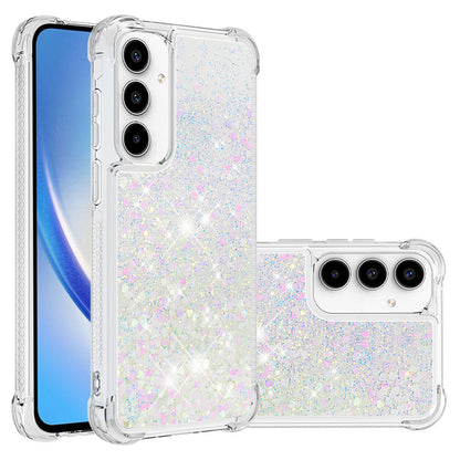 For Galaxy A56 A55 5G Case, Soft TPU Glitter Floating Liquid Phone Cover, Support Wireless Charging - Fslswt Series