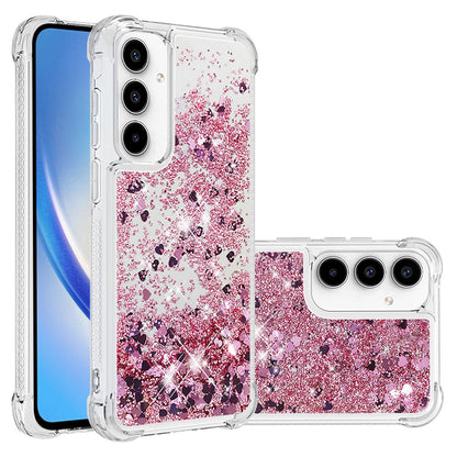 For Galaxy A56 A55 5G Case, Soft TPU Glitter Floating Liquid Phone Cover, Support Wireless Charging - Fslswt Series