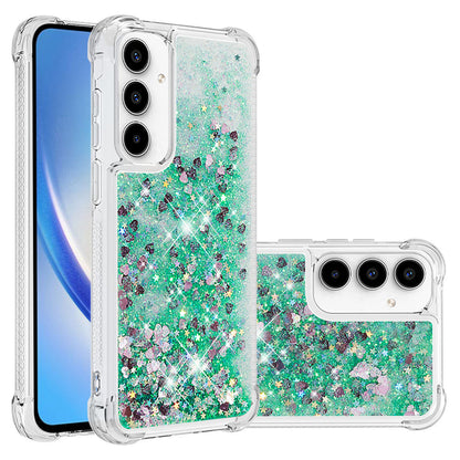 For Galaxy A56 A55 5G Case, Soft TPU Glitter Floating Liquid Phone Cover, Support Wireless Charging - Fslswt Series