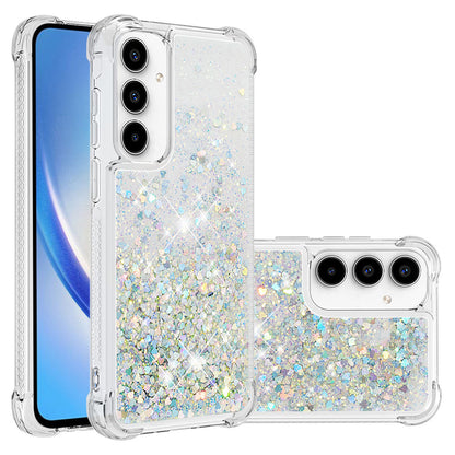 For Galaxy A56 A55 5G Case, Soft TPU Glitter Floating Liquid Phone Cover, Support Wireless Charging - Fslswt Series