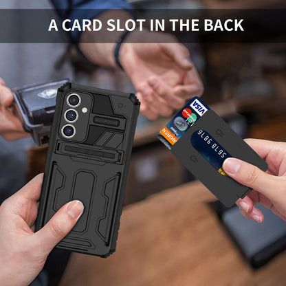 Detachable Card Holder Case for Galaxy A56 A55 5G, Dual-Layer Protective Case with Kickstand Heavy Duty Cover - Jgkb Series