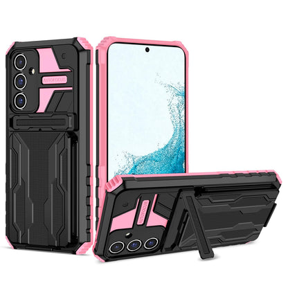 Detachable Card Holder Case for Galaxy A56 A55 5G, Dual-Layer Protective Case with Kickstand Heavy Duty Cover - Jgkb Series
