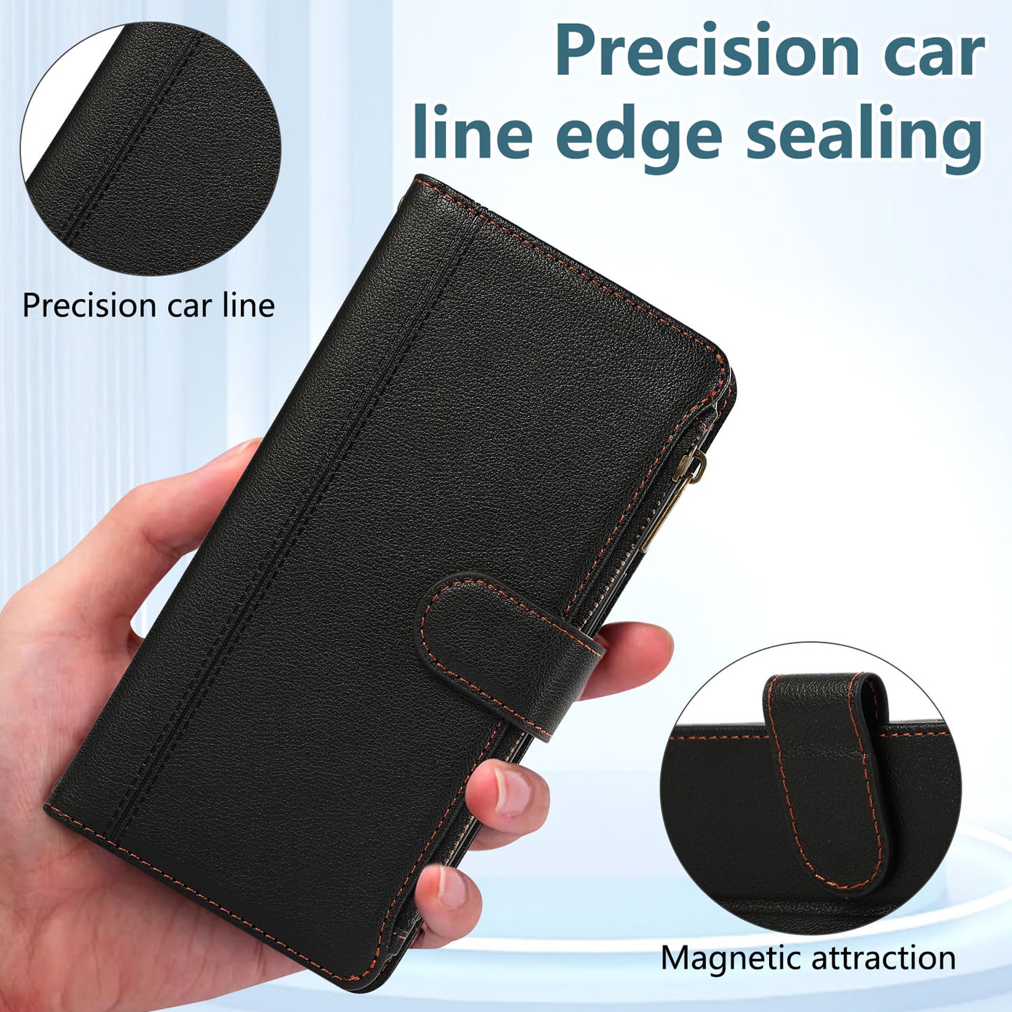 For Sharp Aquos R9 Sense9 Sense8 Wallet Case, Faux Leather Crossbody Phone Case Zipper with Credit Card Holder - Lldkywxkgs Series