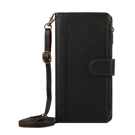 For Galaxy S25 Edge S24 Wallet Case, Faux Leather Crossbody Phone Case Zipper with Credit Card Holder - Lldkywxkgs Series