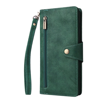 Wallet Case for iPhone 16e 15 Pro Max, PU Leather Flip Shockproof Cover with Strap Zipper Credit Card Slots - Mdkllb Series