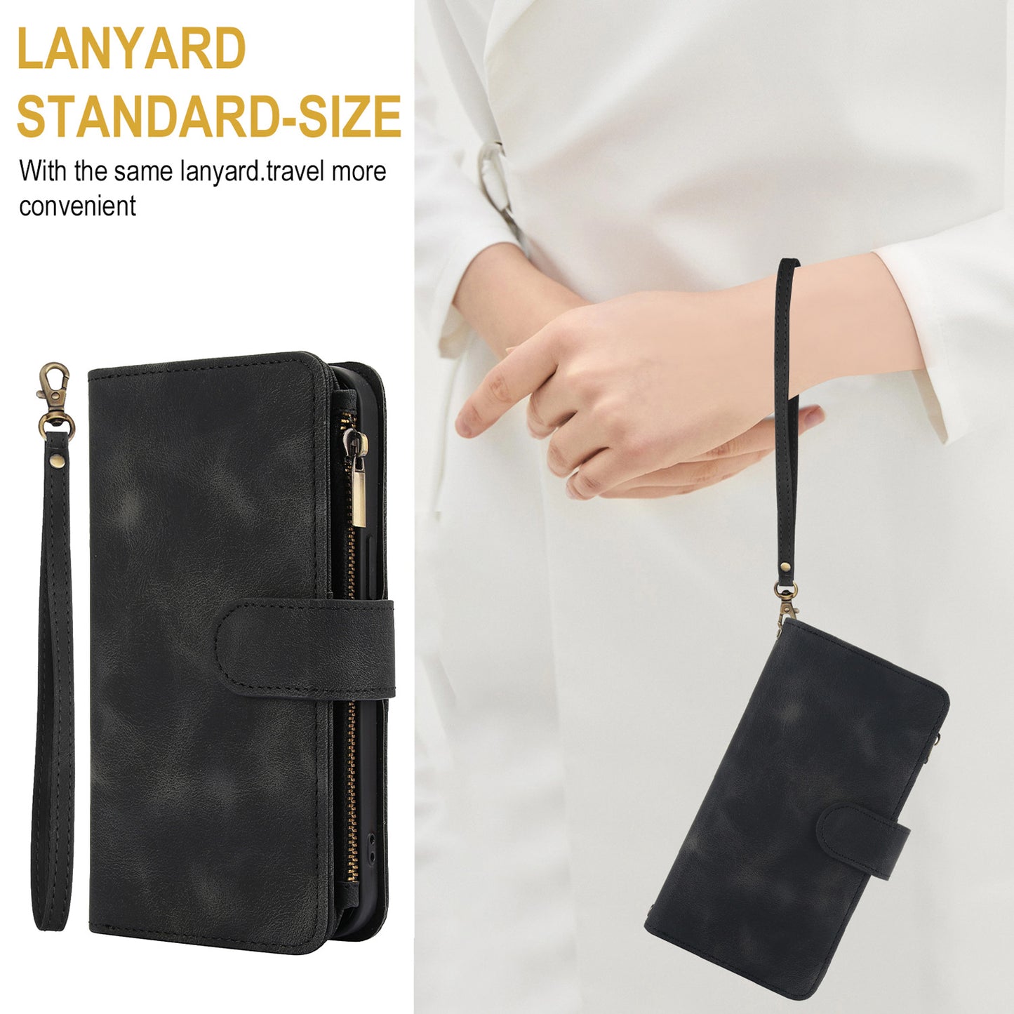 For Google Pixel 10 9 Pro XL Case with RFID Blocking Card Holder Magnetic Flip Zipper Cover - Mhjkqbk Series