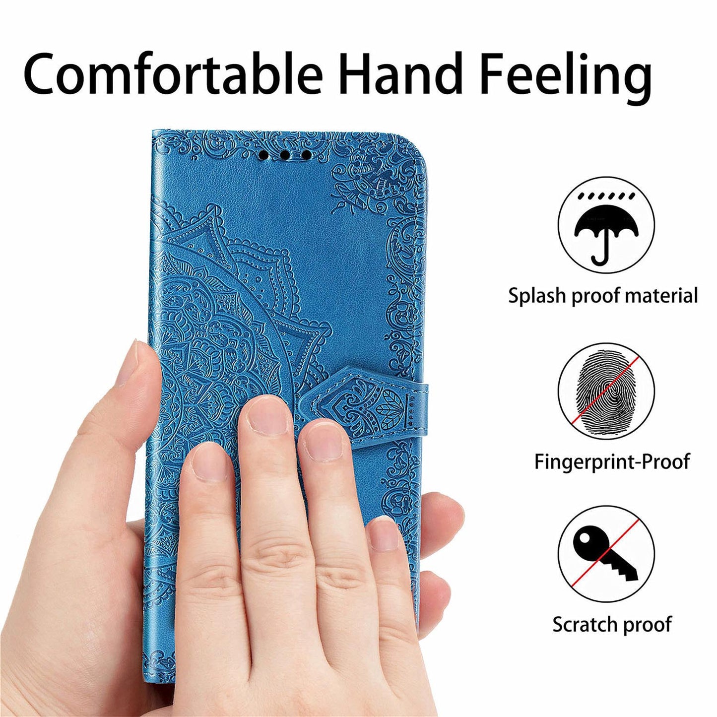 Crossbody Wallet Case for Google Pixel 9A 8 Pro, Mandala Pattern Flip Case Cover - Mtlyhgs Series