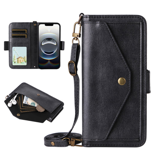 Wallet Case for iPhone 16e 15 Pro Max, PU Leather Flip Cover with Card Slots, Kickstand, Lanyard - Npdkcxkgspt Series