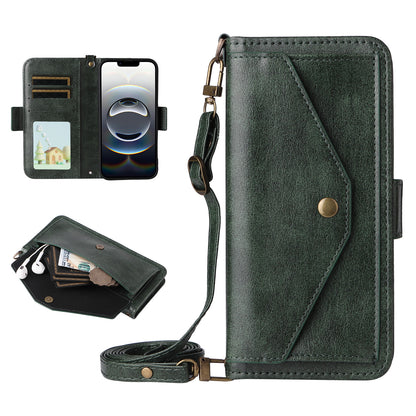 Wallet Case for iPhone 16e 15 Pro Max, PU Leather Flip Cover with Card Slots, Kickstand, Lanyard - Npdkcxkgspt Series