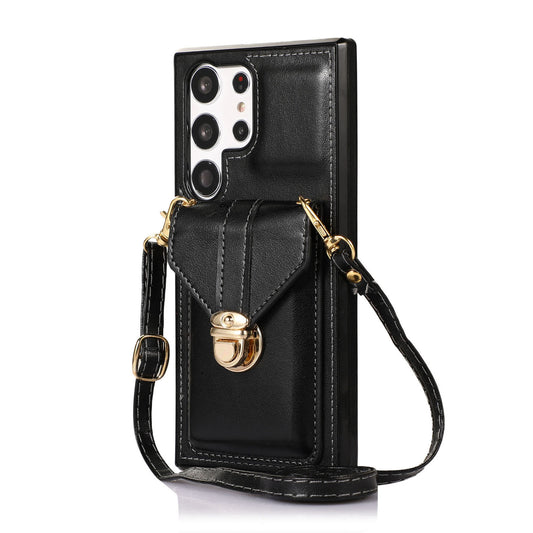 For Galaxy S25 Edge S24 Crossbody Wallet Case with Card Holder Shoulder Cover - Sskxkkb Series