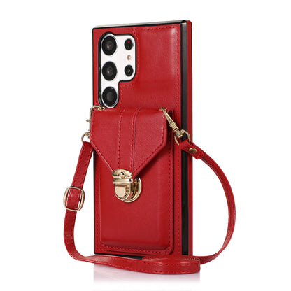 For Galaxy S25 Edge S24 Crossbody Wallet Case with Card Holder Shoulder Cover - Sskxkkb Series
