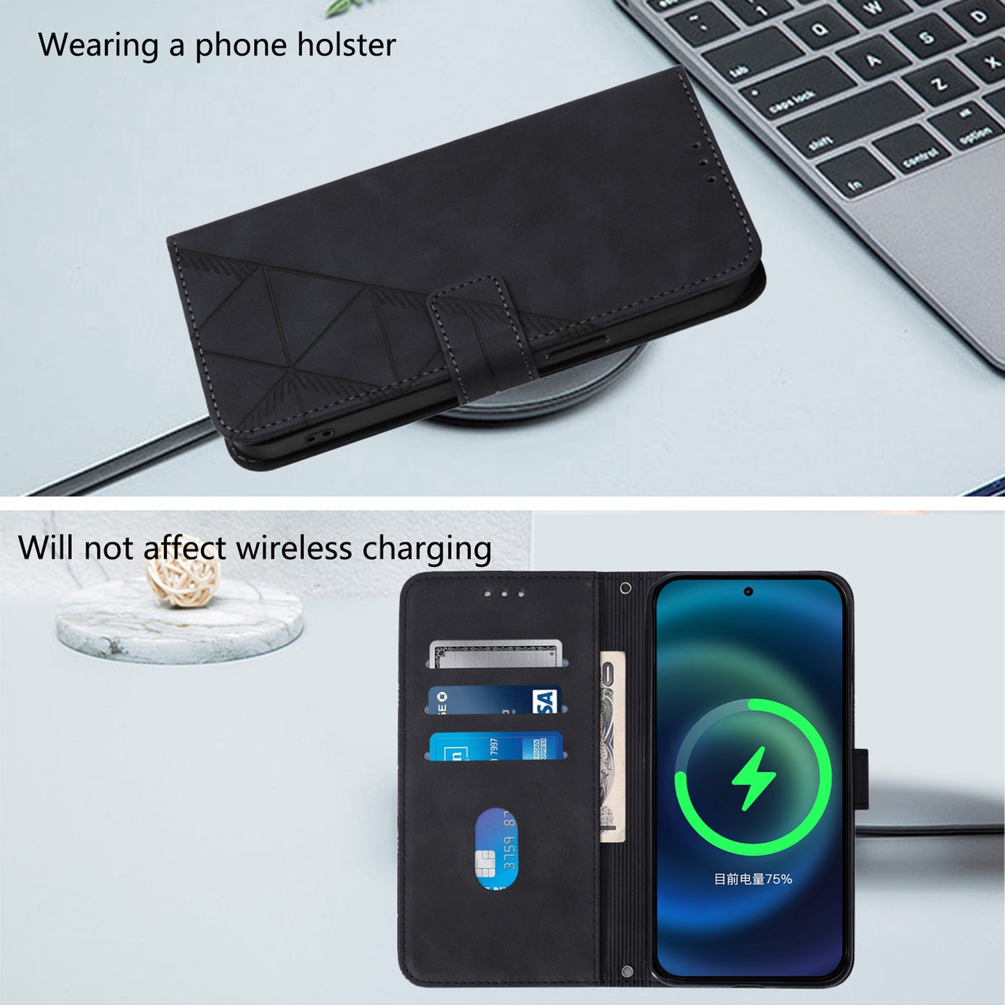 For iPhone 16e 15 Pro Max Business Flip Phone Case with Adjustable Cross Shoulder Strap Cover - Swltywgs Series