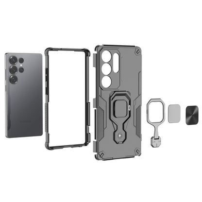 For Galaxy S25 Edge Case with Kickstand, Support Magnetic Car Mount, Heavy Duty Shockproof Phone Cover - Wuk Series