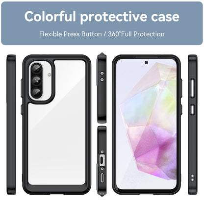 Compatible with Galaxy A56 A55 5G Clear Case, Hard Back Soft Bumper Protective Cover - Xc Series