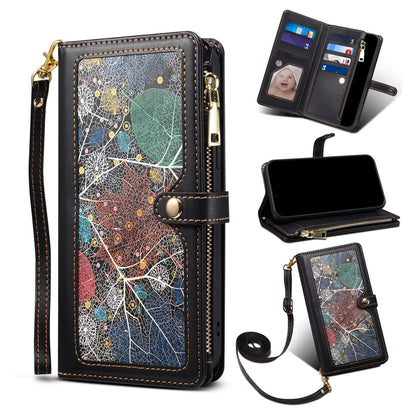 Wallet Case for Galaxy A56 A55 5G, Crossbody Phone Cover for Women, PU Leather Zipper with Wrist Strap Flip Cover - Xingyrfid Series