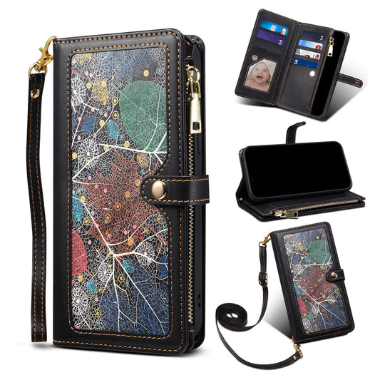 Wallet Case for Google Pixel 10 9A 8 Pro, Crossbody Phone Cover for Women, PU Leather Zipper with Wrist Strap Flip Cover - Xingyrfid Series