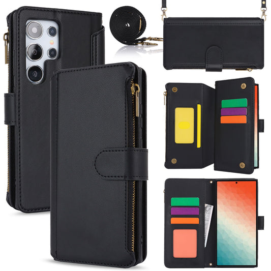 For Galaxy S25 Edge S24 Crossbody Wallet Case with RFID Blocking - Xkdkllqb Series