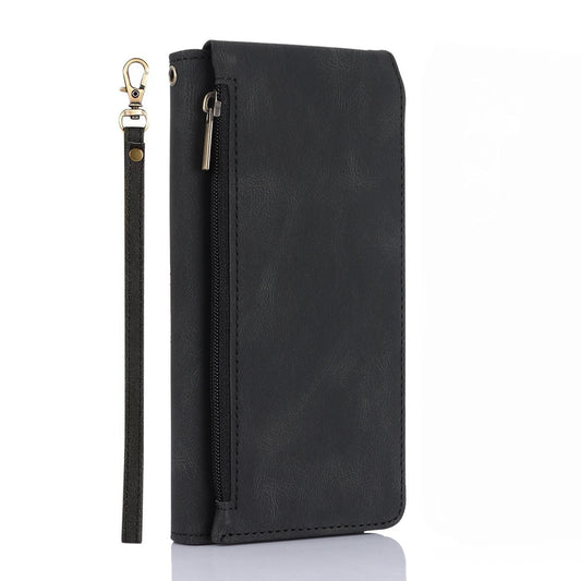 For iPhone 16e 15 Pro Max Zipper Wallet Case Cover with 8 Credit Holder - Xkllpt Series