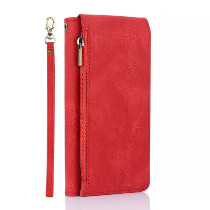 For iPhone 16e 15 Pro Max Zipper Wallet Case Cover with 8 Credit Holder - Xkllpt Series