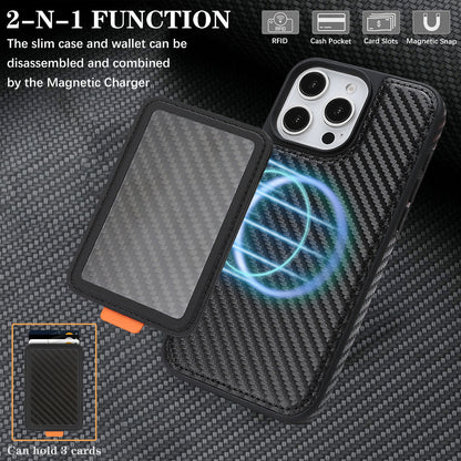For iPhone 16e 15 Pro Max Case with 2 in 1 Detachable Magnetic Wallet, Compatible with Magsafe - Xllinglba Series