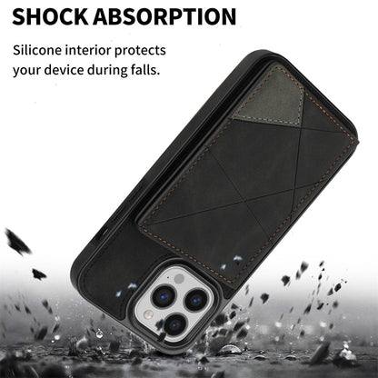 For iPhone 16e 15 Pro Max Wallet Case with Card Holder, Slim Leather Shockproof Protective Cover - Xtctk Series