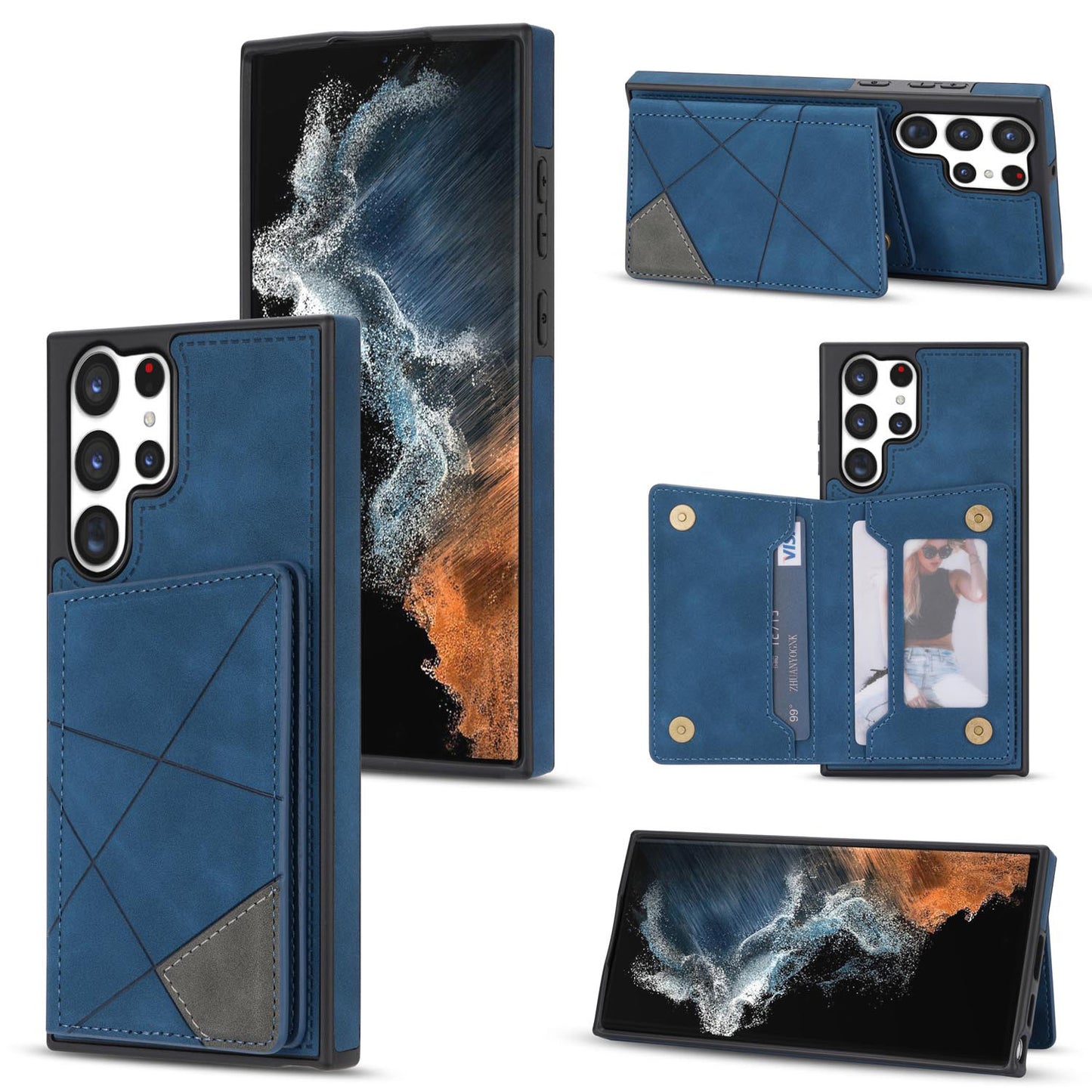 For Galaxy S25 S24 Wallet Case with Card Holder, Slim Leather Shockproof Protective Cover - Xtctk Series