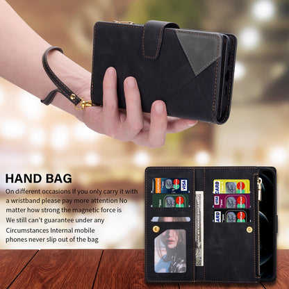 For Galaxy S25 Edge S24 Wallet Case with Card Holder and Magnetic Closure, PU Leather Zipper Flip Folio Cover - Xtpjdk Series
