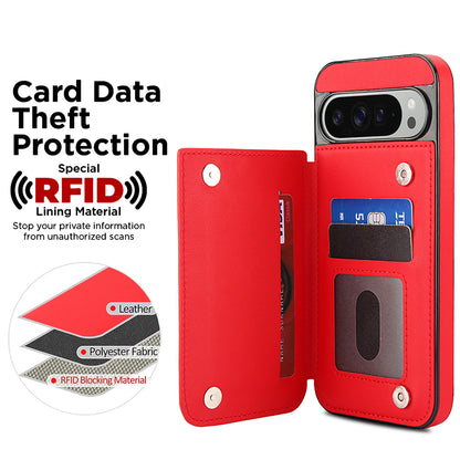 For Google Pixel 10 9 Pro XL Case with RFID Blocking Card Holder Magnetic Clasp Flip Cover - Xxfsk Series