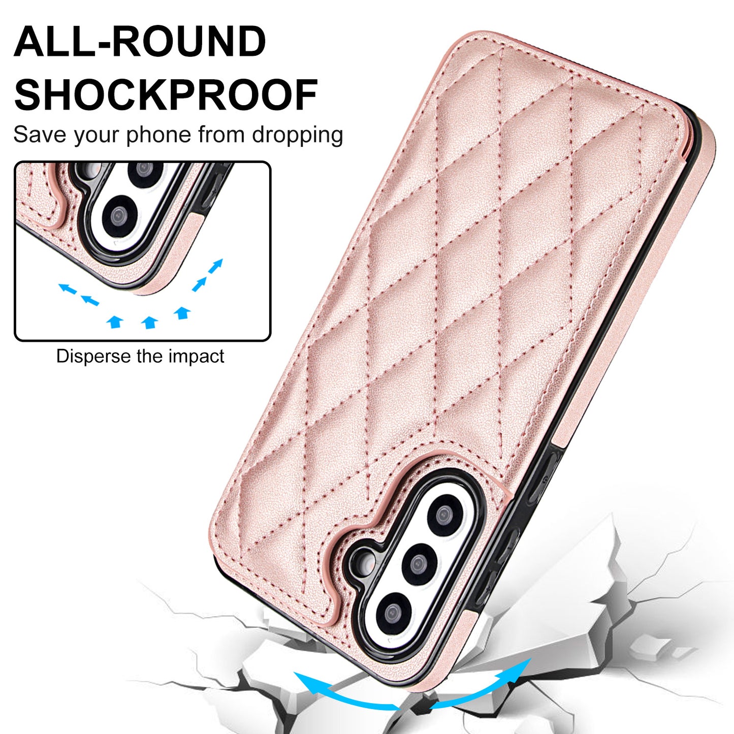 For Galaxy A56 A55 A54 A53 5G Case with RFID Blocking Card Holder Magnetic Clasp Flip Cover - Xxfsk Series
