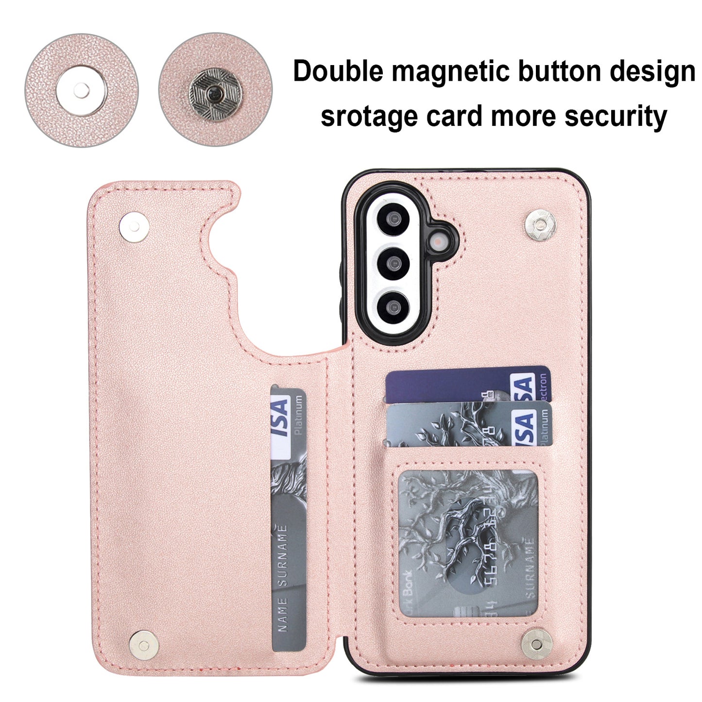 For Galaxy A56 A55 A54 A53 5G Case with RFID Blocking Card Holder Magnetic Clasp Flip Cover - Xxfsk Series
