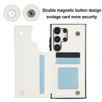 For Galaxy S25 S24 Ultra Case with RFID Blocking Card Holder Magnetic Clasp Flip Cover - Xxfsk Series