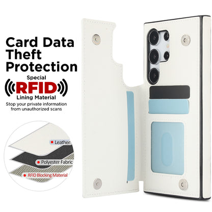 For Galaxy S25 S24 Ultra Case with RFID Blocking Card Holder Magnetic Clasp Flip Cover - Xxfsk Series