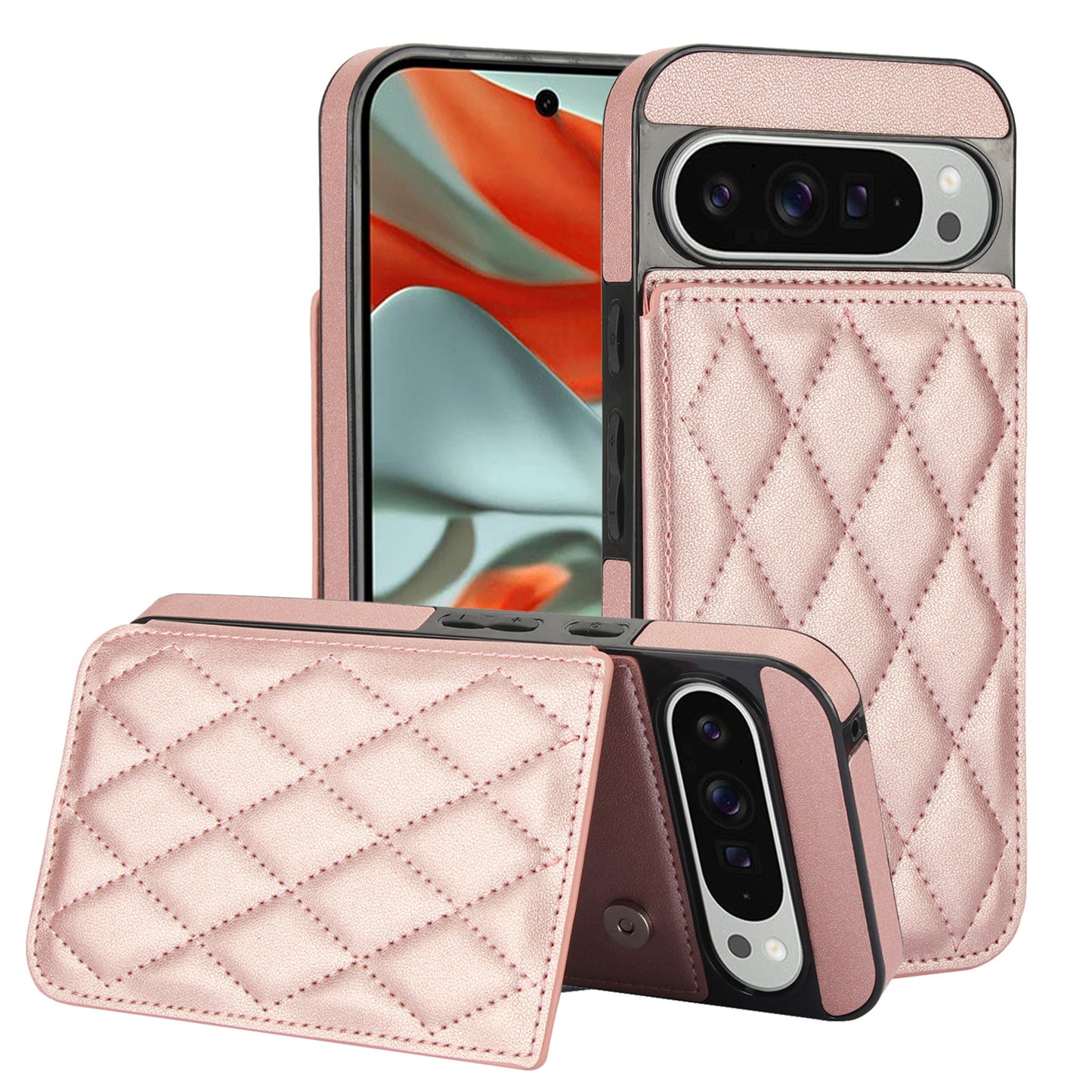 For Google Pixel 10 9 Pro XL Case with RFID Blocking Card Holder Magnetic Clasp Flip Cover - Xxfsk Series