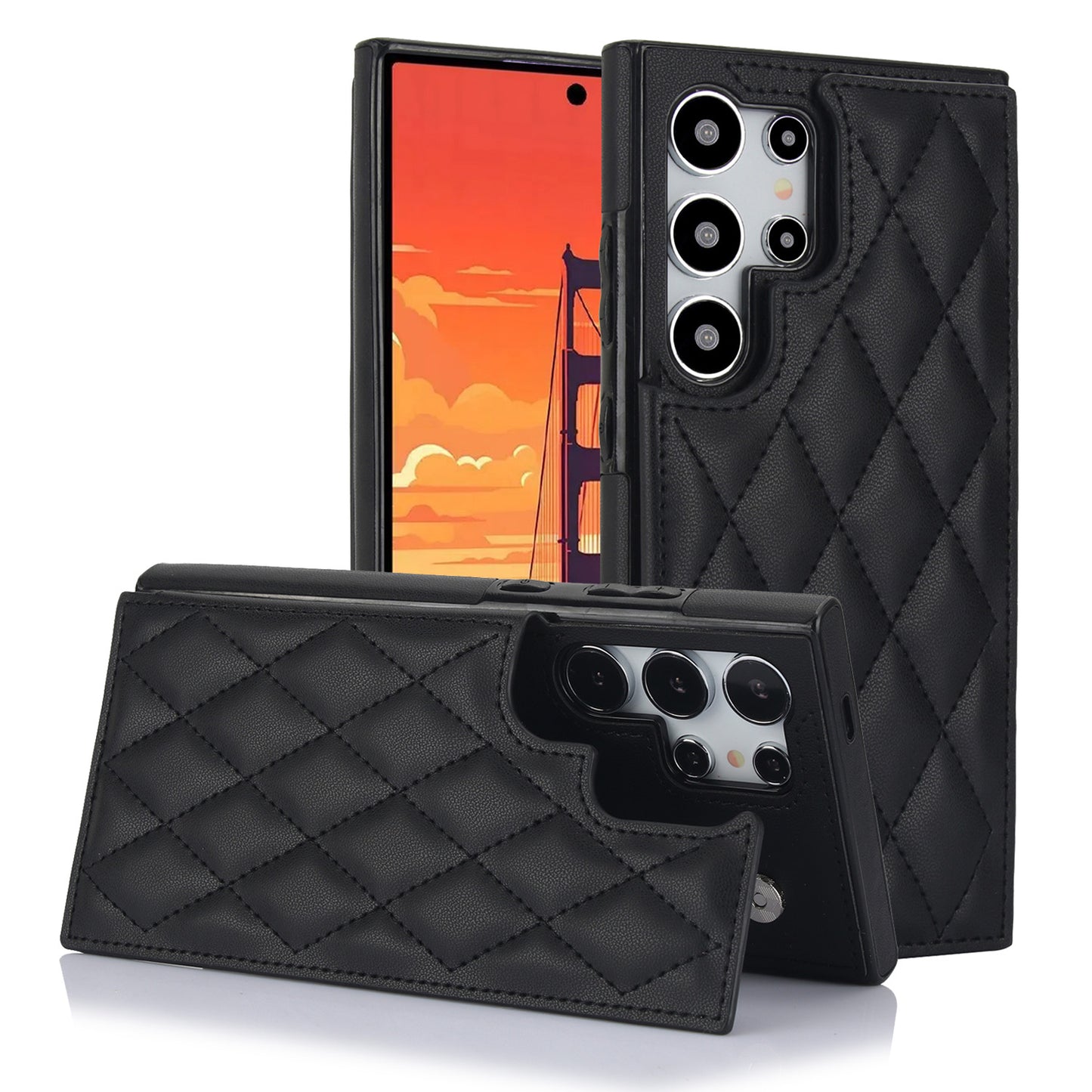 For Galaxy S25 S24 Ultra Case with RFID Blocking Card Holder Magnetic Clasp Flip Cover - Xxfsk Series
