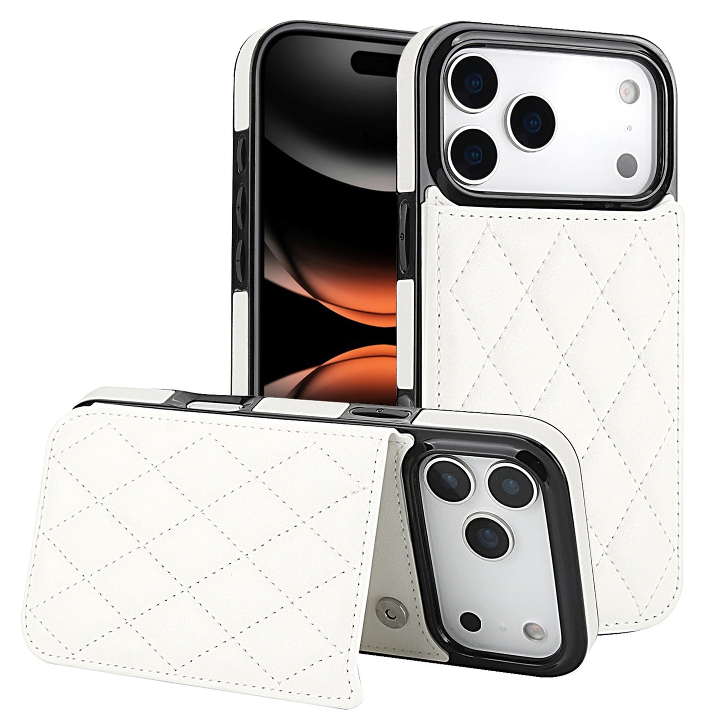 For iPhone 17 16 15 Case with RFID Blocking Card Holder Magnetic Clasp Flip Cover - Xxfsk Series