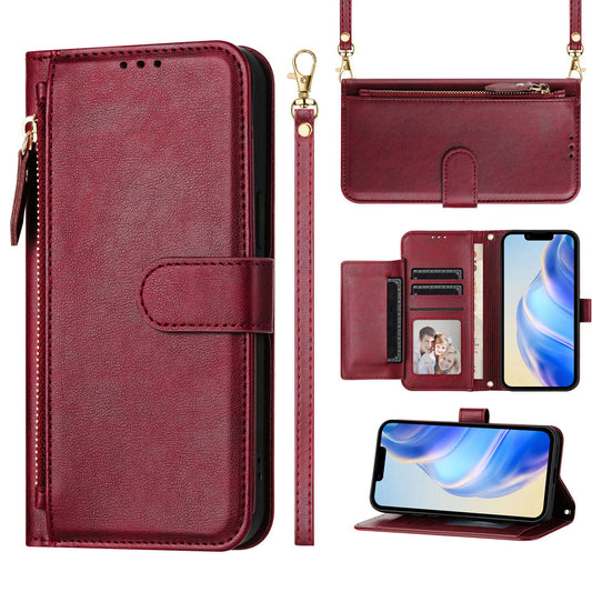Wallet Case for iPhone 16e 15 Pro Max with Card Holder Soft PU Leather Flip Zipper Pocket Phone Cover - Ybdkallb Series
