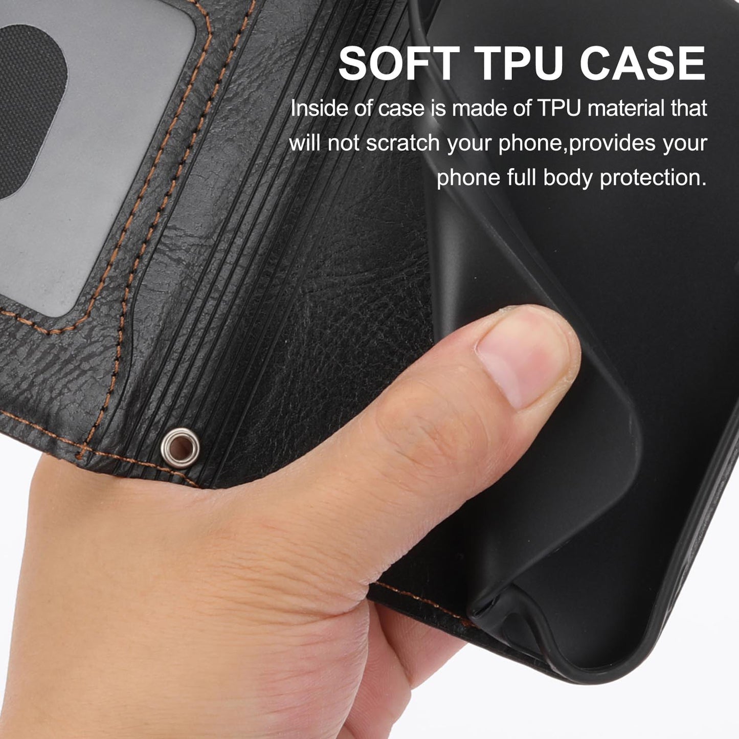 Wallet Case for iPhone 16e 15 Pro Max, PU Leather Zipper Pocket Flip Folio Phone Cover with Wrist Strap and Card Slots - Ypllgspt Series