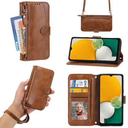 Wallet Case for iPhone 16e 15 Pro Max, PU Leather Zipper Pocket Flip Folio Phone Cover with Wrist Strap and Card Slots - Ypllgspt Series