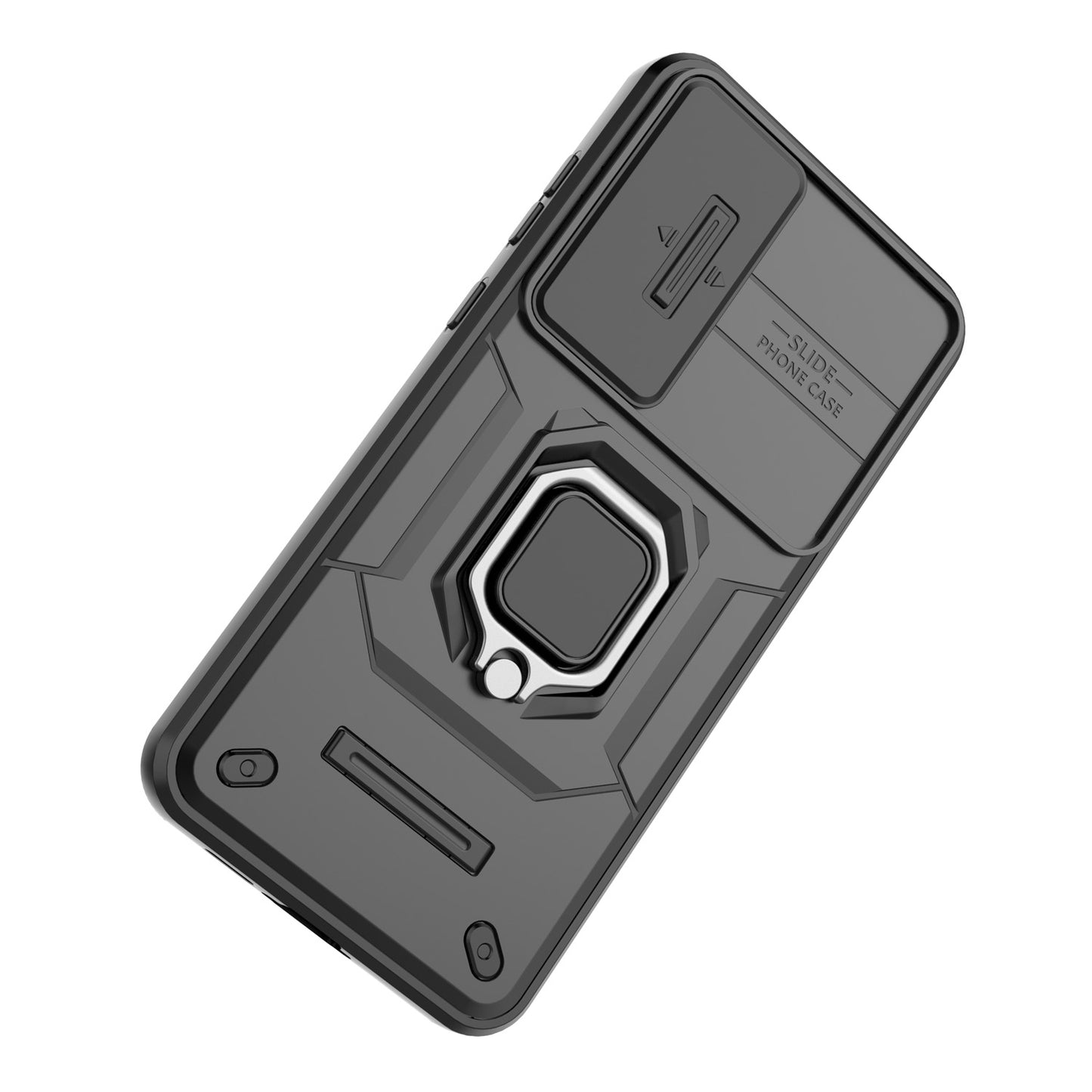 For Galaxy A56 A55 5G Heavy Duty Shockproof Case with Built in Slide Camera Lens Cover and Kickstand - Zhandx Series