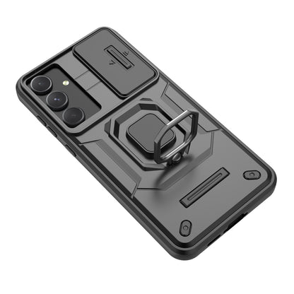 For Galaxy A56 A55 5G Heavy Duty Shockproof Case with Built in Slide Camera Lens Cover and Kickstand - Zhandx Series
