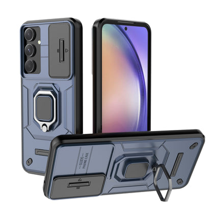 For Galaxy A56 A55 5G Heavy Duty Shockproof Case with Built in Slide Camera Lens Cover and Kickstand - Zhandx Series