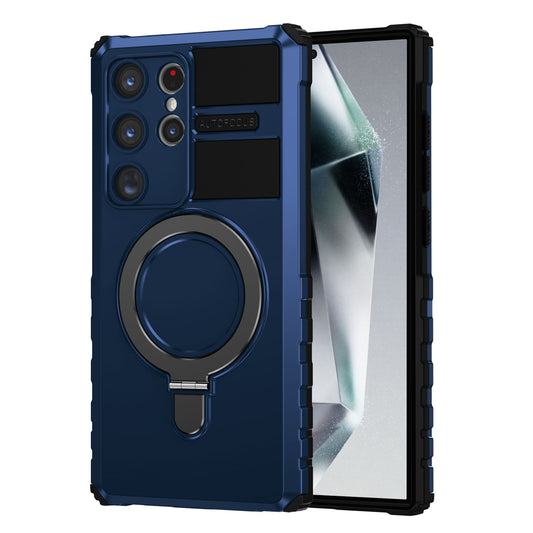 For Galaxy S25 S24 Ultra Case with Magnetic Invisible Kickstand, Compatible with MagSafe, Four Corners Shockproof Phone Cover - Zhidcx Series