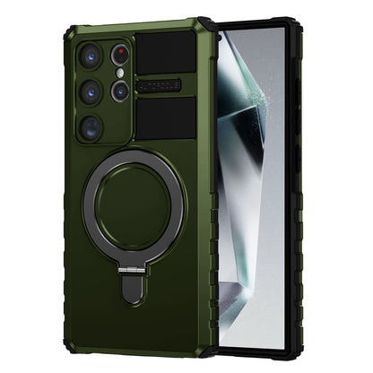 For Galaxy S25 S24 Ultra Case with Magnetic Invisible Kickstand, Compatible with MagSafe, Four Corners Shockproof Phone Cover - Zhidcx Series